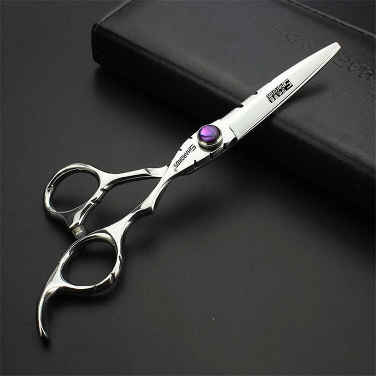 HAARSCHNEIDESCHERE 2-teiliges Set Schwarz 6 Zoll - Silberfarben, Metall (15.2/1.5/15.2cm)