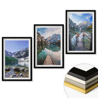 WANDBILDER 3er-Set - 40x60 cm Schwarzer Rahmen - Berge, Seen, Holzstege - Schwarz, Kunststoff (40/60cm) - ArtPrintCave