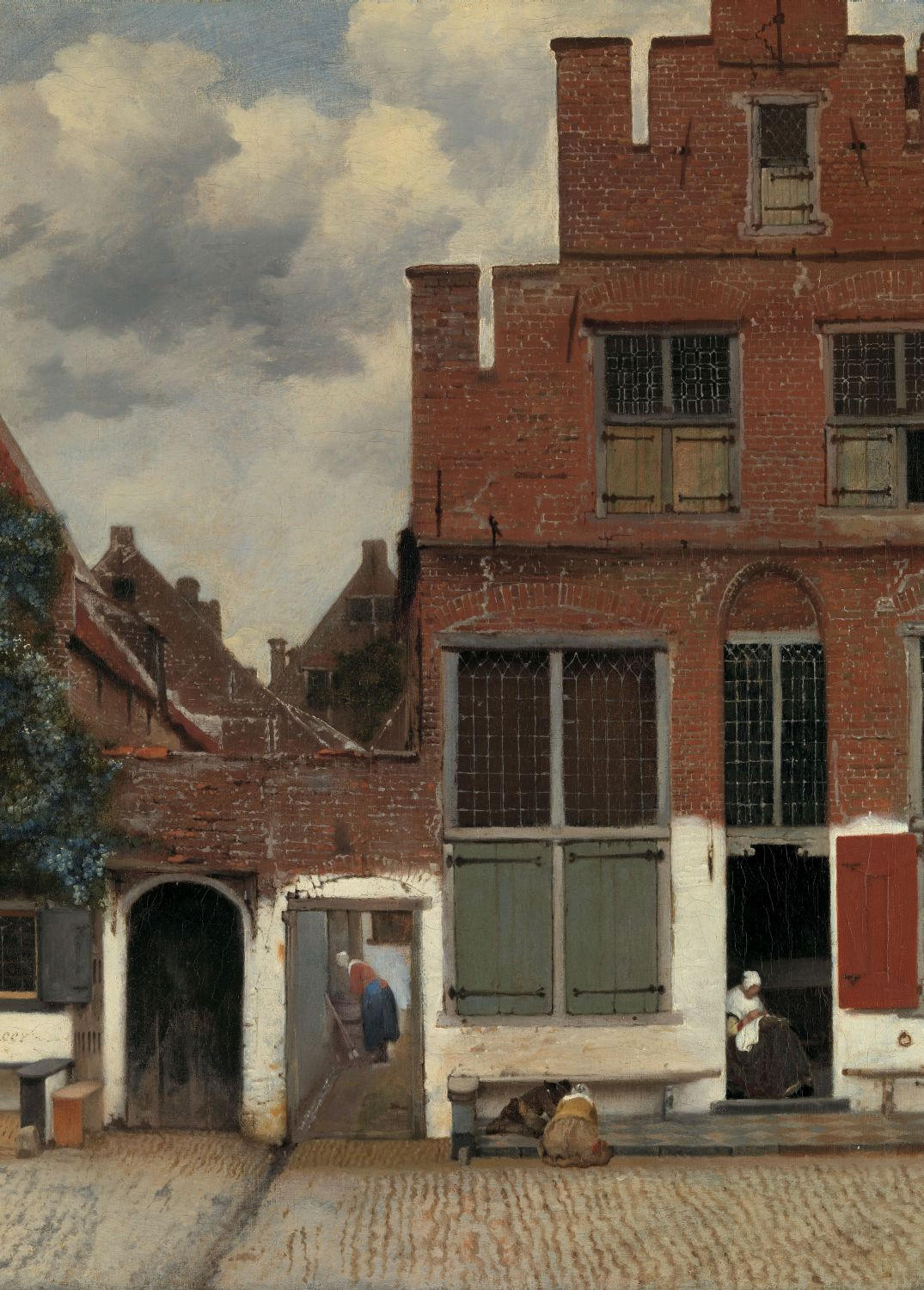 FOTOTAPETE Die kleine Straße von Johannes Vermeer 200 x 279 cm - Braun, Papier (200/279cm) - Sanders & Sanders