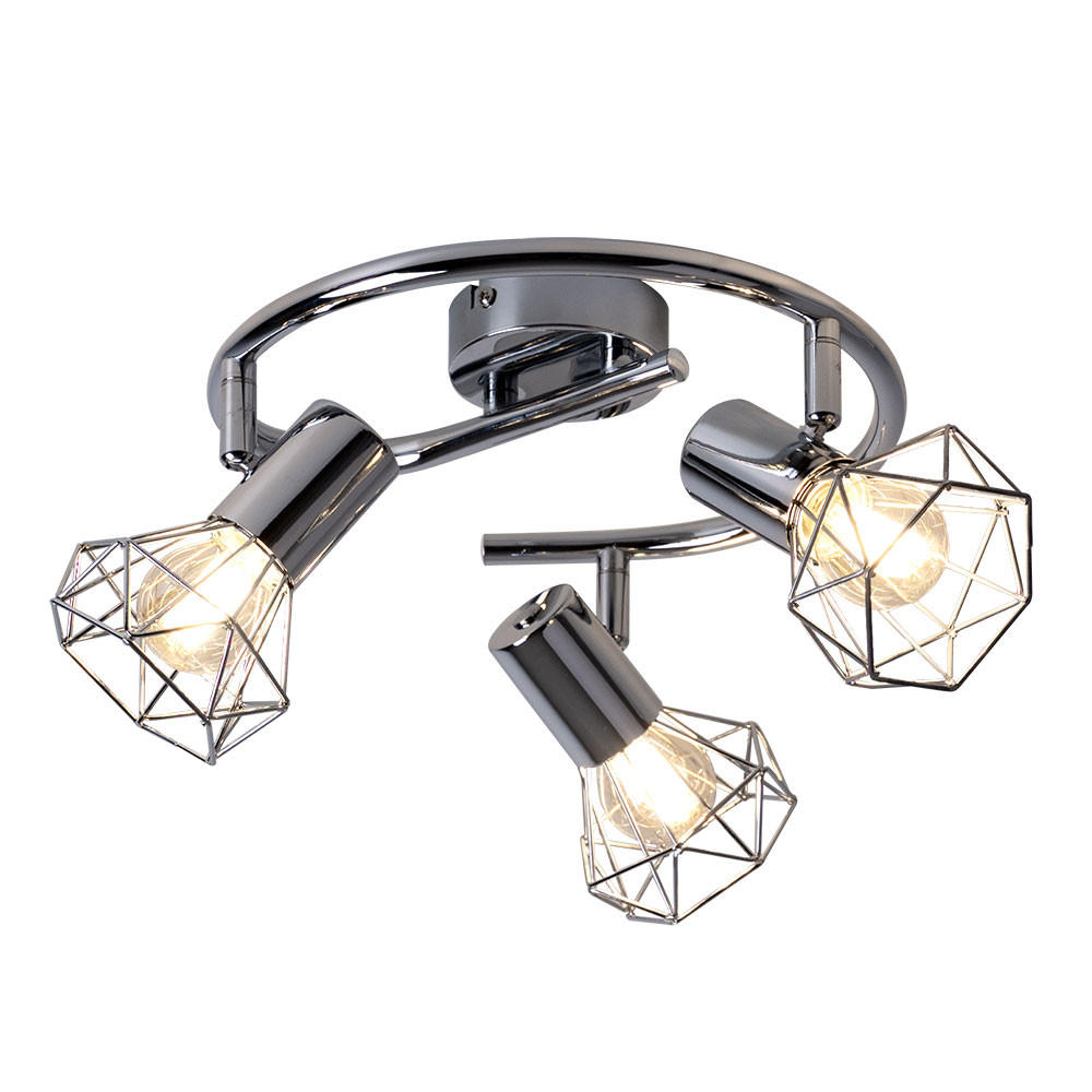 LED DECKENLEUCHTE XARA I Chrom Silber - Silberfarben, Metall (25/25/15cm) - Globo Lighting