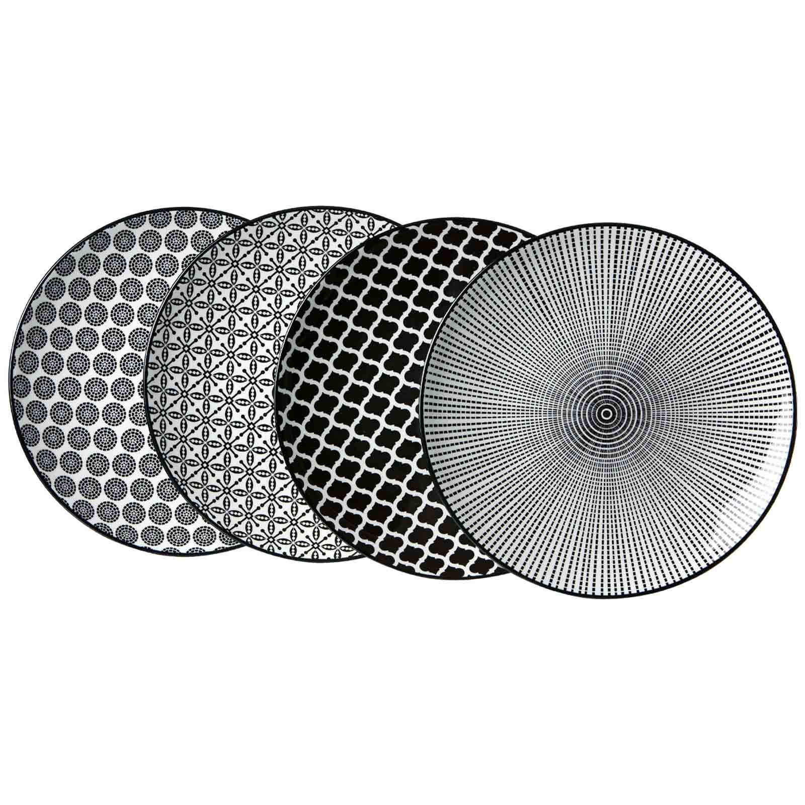 SPEISETELLER Takeo schwarz-weiß ø 26,5 cm 4er Set - Schwarz/Weiß, Keramik (26.5cm) - Ritzenhoff Breker
