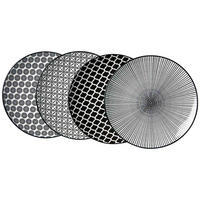 SPEISETELLER Takeo schwarz-weiß ø 26,5 cm 4er Set - Schwarz/Weiß, Keramik (26.5cm) - Ritzenhoff Breker