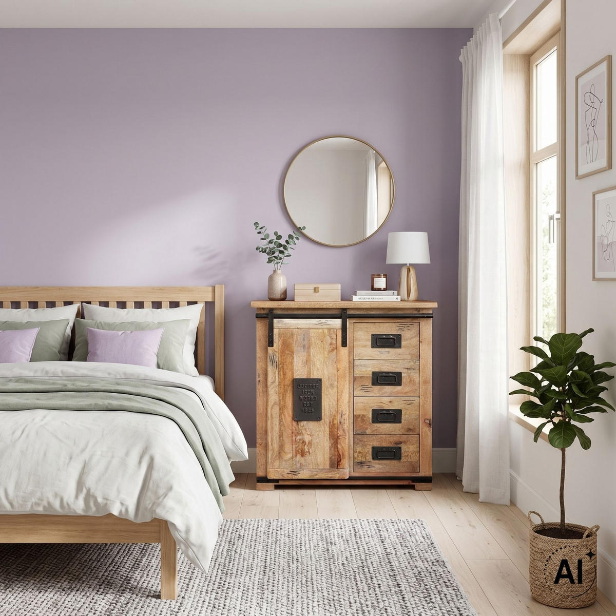 KOMMODE Florenz 90x45x100 cm massives Mangoholz - Schwarz/Braun, Holz (90/100/45cm) - Mr. Deko