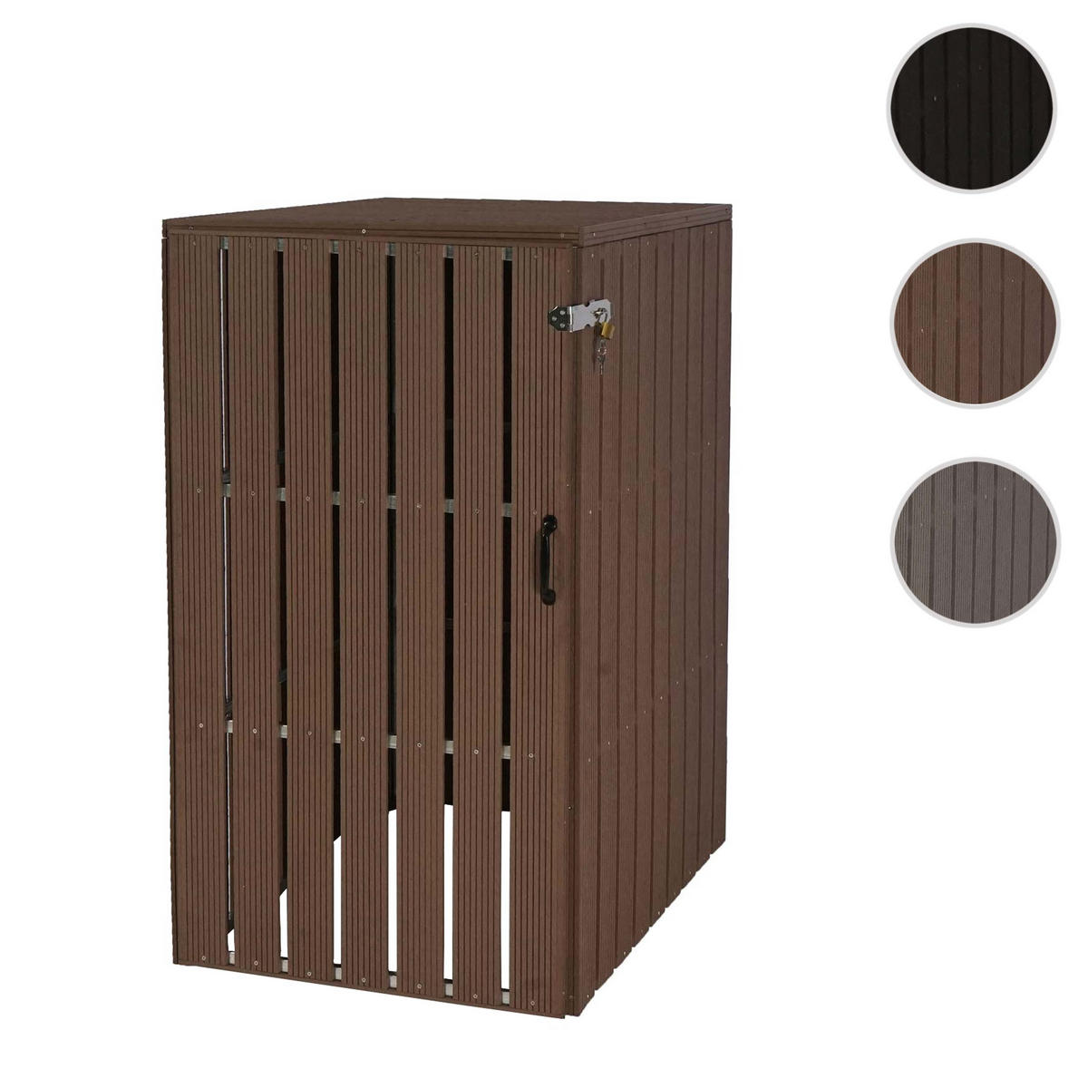 MÜLLTONNENBOX XL 1er-/2er-WPC HxBxT 115x77x97cm Metall Holzoptik erweiterbar Grau - Grau, Metall (77/115/97cm) - PROREGAL