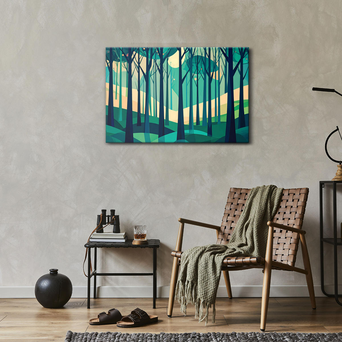 LEINWANDBILD Wald 90x60 cm - Multicolor, Holz (90/60cm) - LUMASOUL