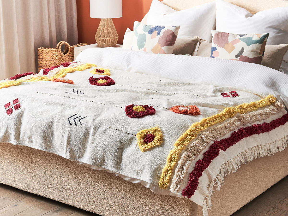 DECKE Bunt Amroha 130/180 cm - Multicolor, Naturmaterialien/Textil (130/180cm) - Beliani
