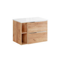 WASCHTISCHUNTERSCHRANK 80.4cm April Holz - Braun/Weiß, Holzwerkstoff (80.4/59/46cm) - Petits-meubles