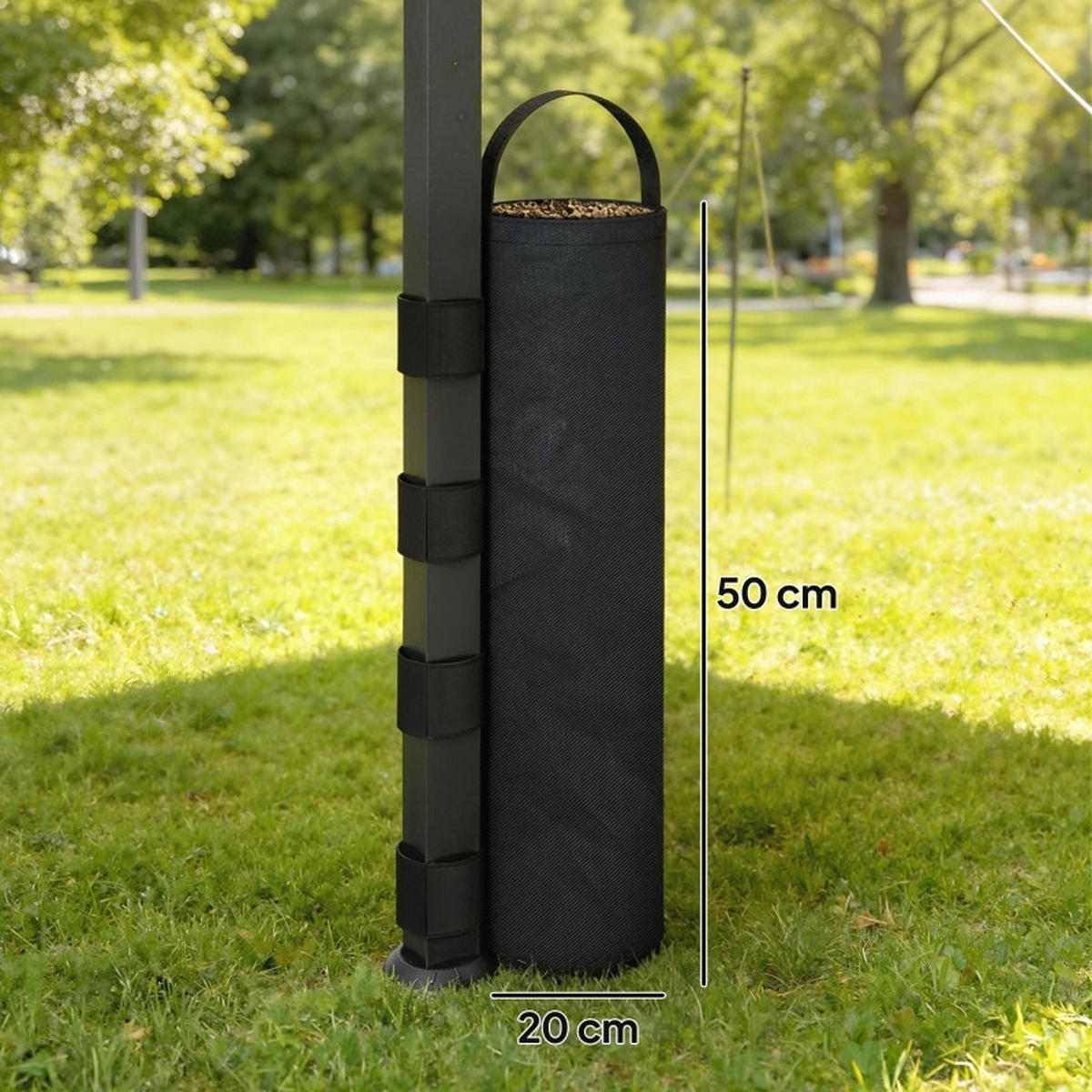 PAVILLON GEWICHTE 8er Set Sandsäcke 40 kg Oxford schwarz - Schwarz, Textil (20/50/1cm) - Fortuna Lai