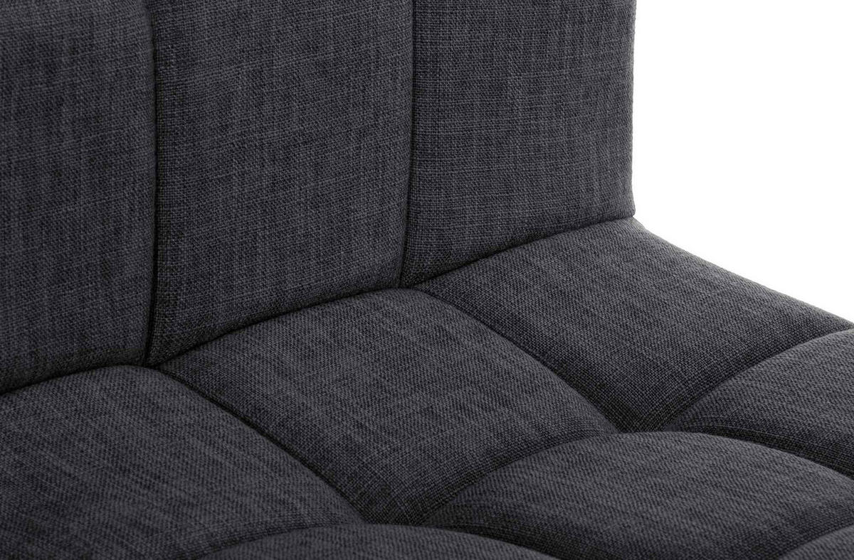 BARHOCKER Cala Stoff weiß dunkelgrau - Dunkelgrau/Weiß, Textil/Metall (46/114/47cm) - TPFLiving