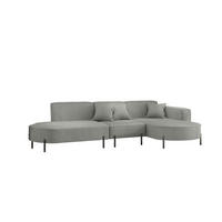 ECKSOFA Valencia - Grau, Holzwerkstoff/Textil (321/165cm) - Fun Möbel