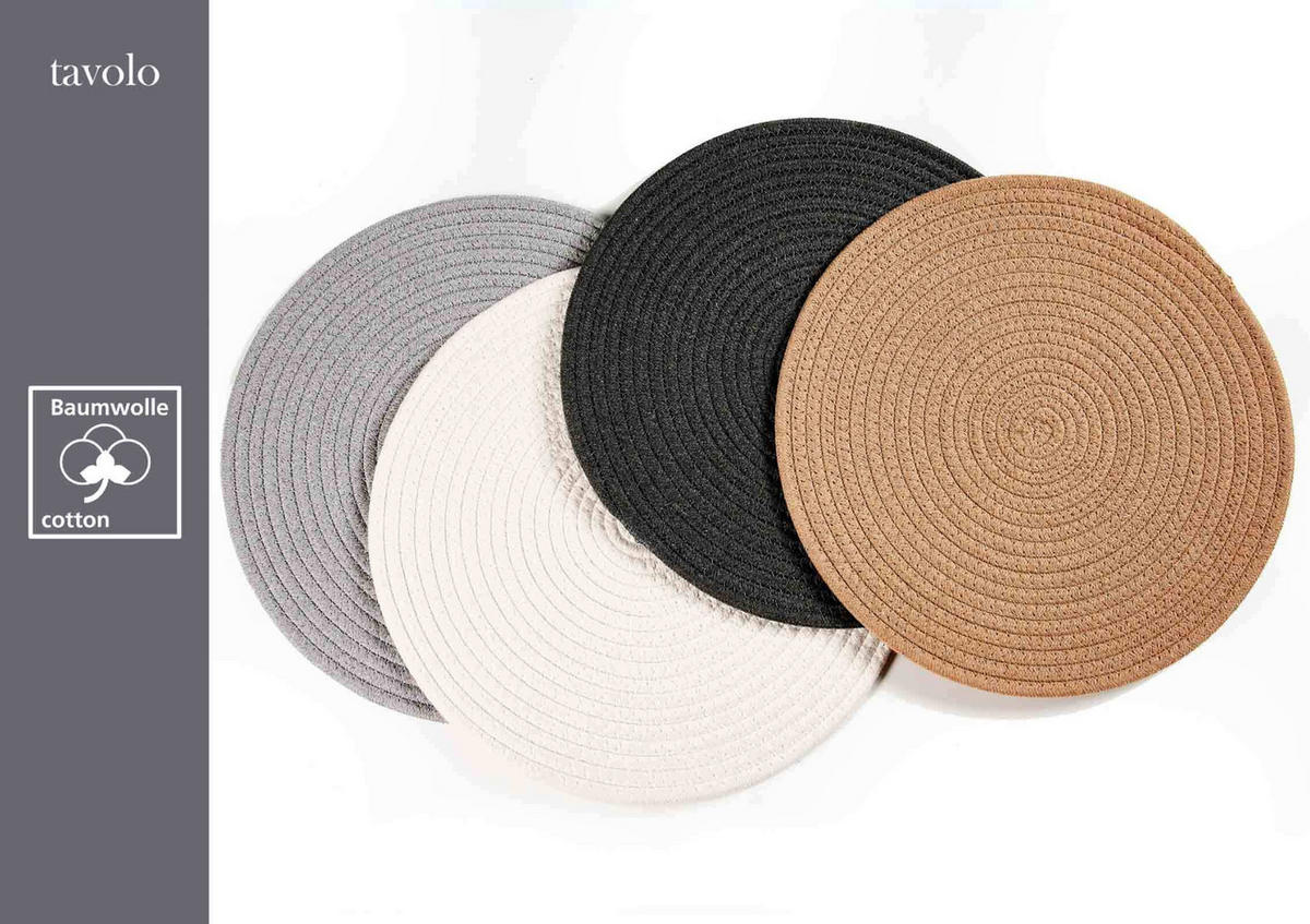 PLATZMATTEN Tavolo Creme ø 35 cm 6er Set - Creme, Textil (35cm) - Ritzenhoff Breker