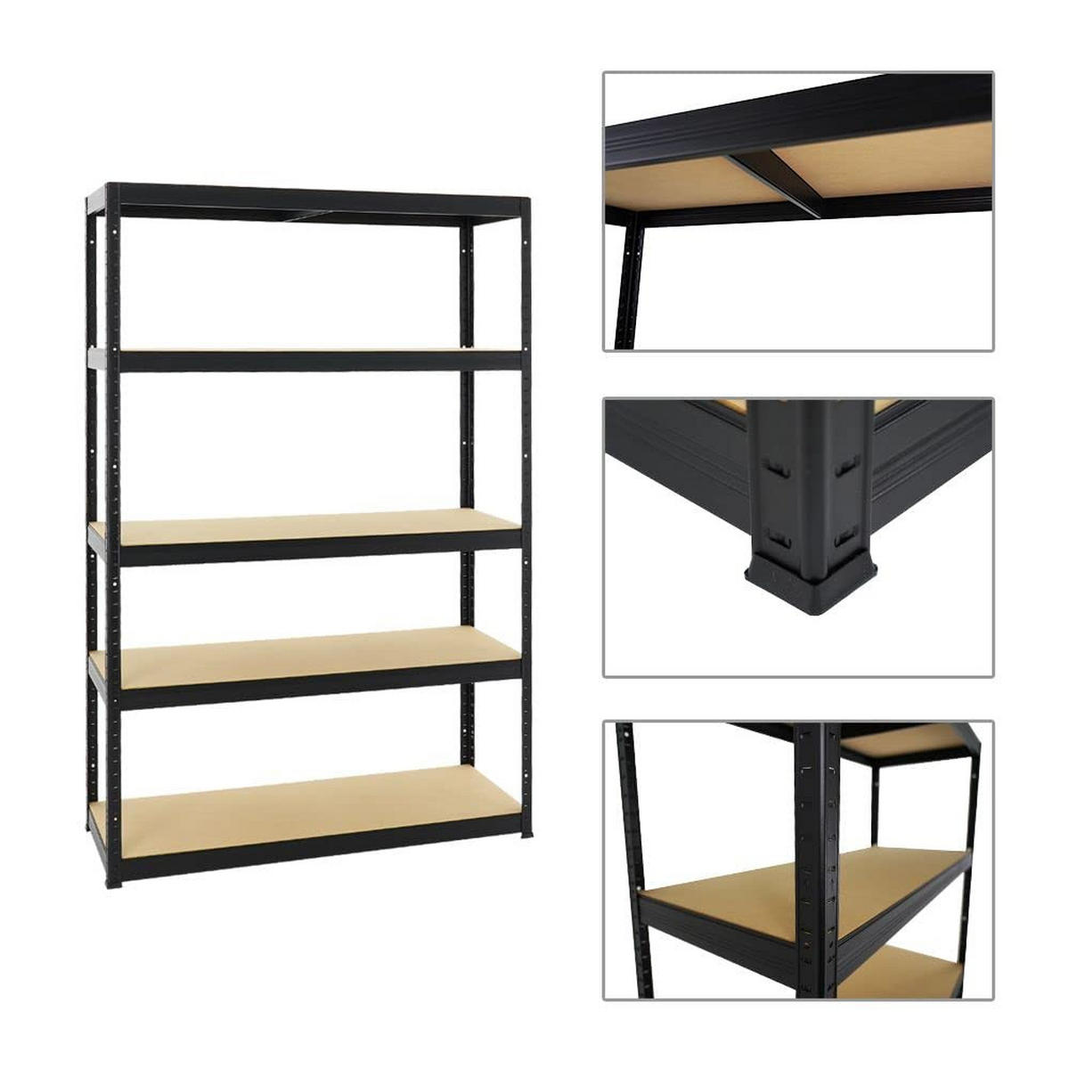 SCHWERLASTREGAL Big Elephant S 3er-Set mit 3x 180x120x45 cm Fachlast 250 kg Schwarz - Schwarz, Metall (360/180/45cm) - PROREGAL