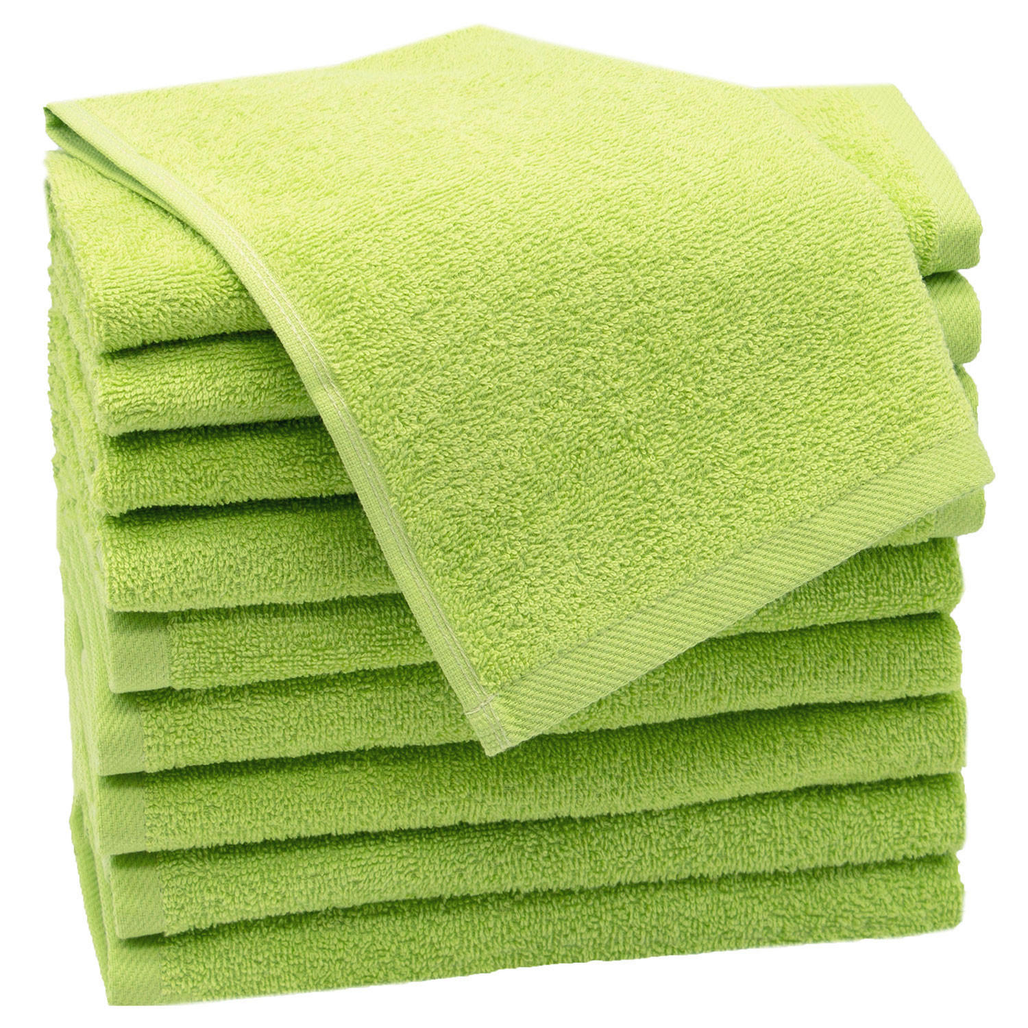 GÄSTETÜCHER, 10er-Set, 30x50 cm, 100% Baumwolle, Grün - Limette, Textil (30/50cm) - Zollner