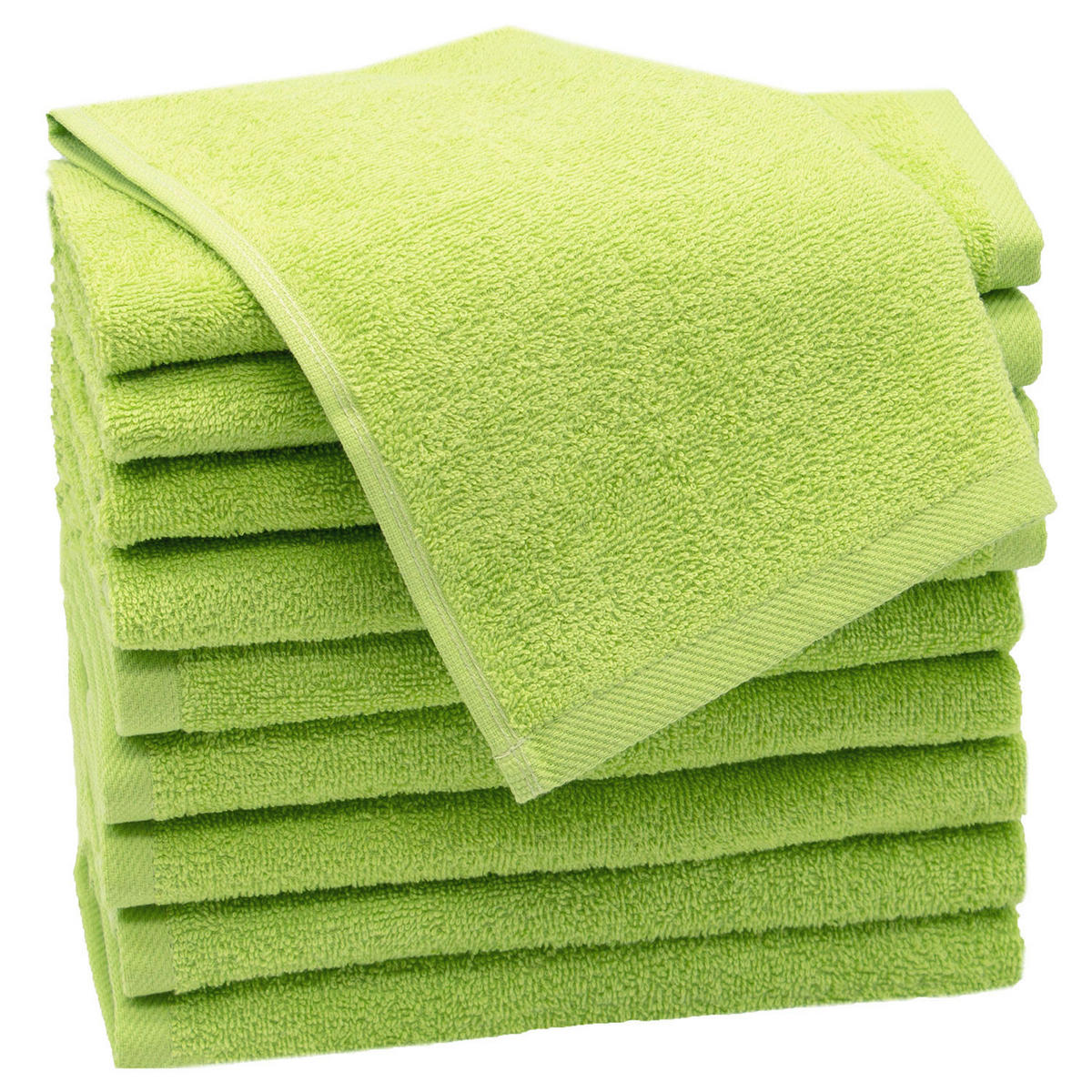 GÄSTETÜCHER, 10er-Set, 30x50 cm, 100% Baumwolle, Grün - Limette, Textil (30/50cm) - Zollner