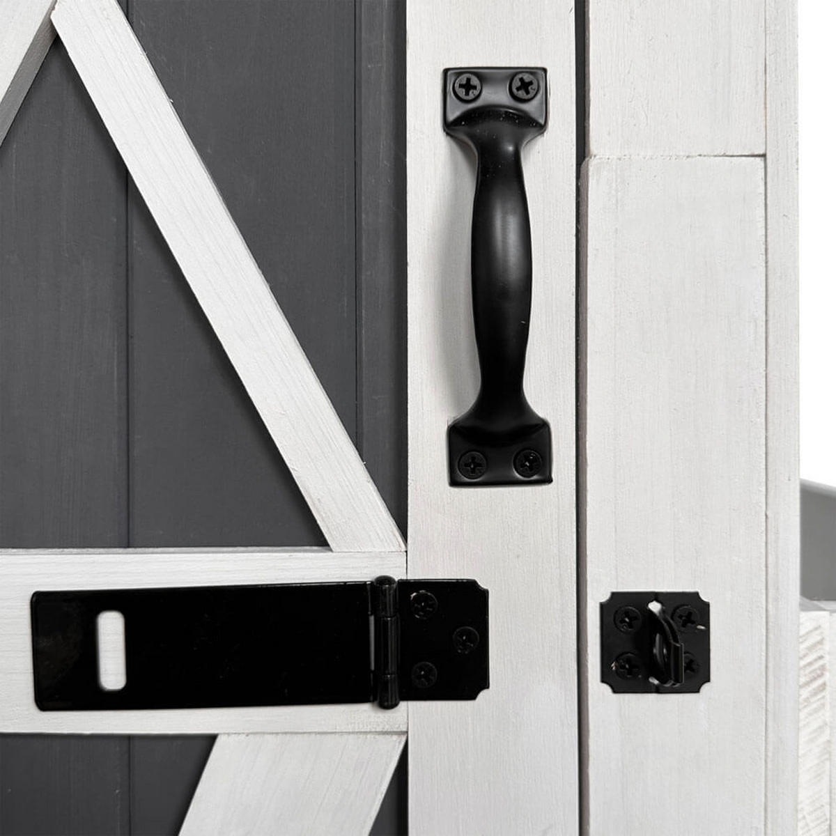 GARTENSCHRANK AUS HOLZ YANA - XL - Grau, Holz (77/179/54cm) - Home Deluxe