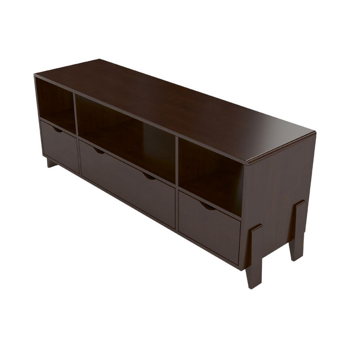 MASSIVHOLZ-TV-SCHRANK Gdynia, Buche - lackiert, Palisanderfarbe - Wengefarben, Holz/Buchenholz (160/60.4/45cm) - Visby