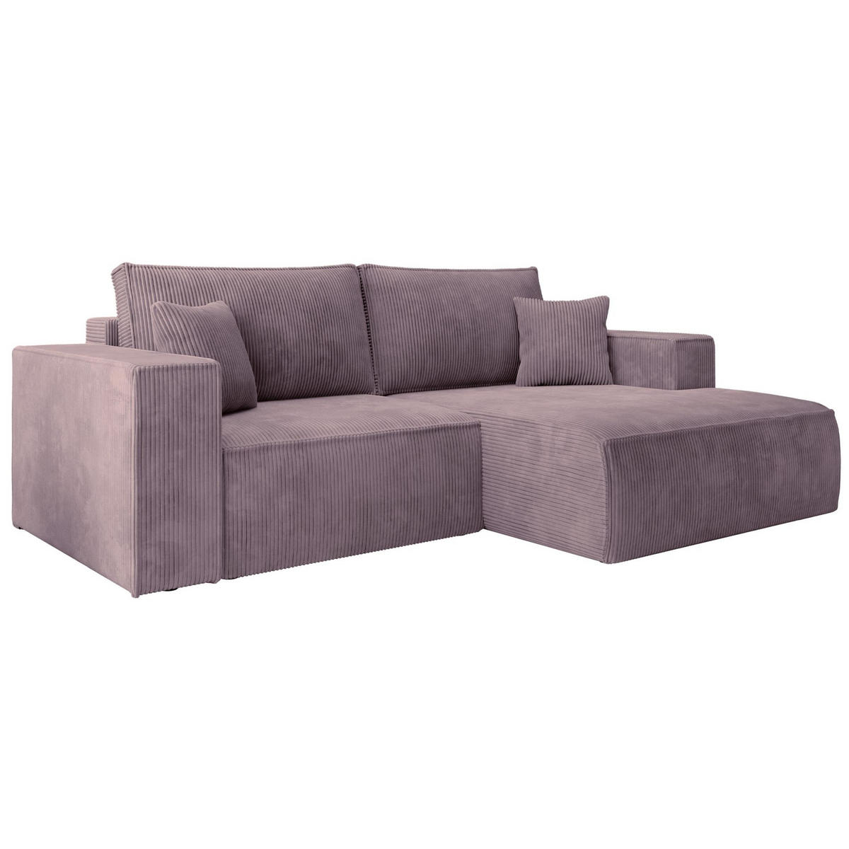 ECKSOFA Farese Mini mit Cordbezug Mauve, rechts - Flieder/Schwarz, Textil (167/240cm) - Selsey