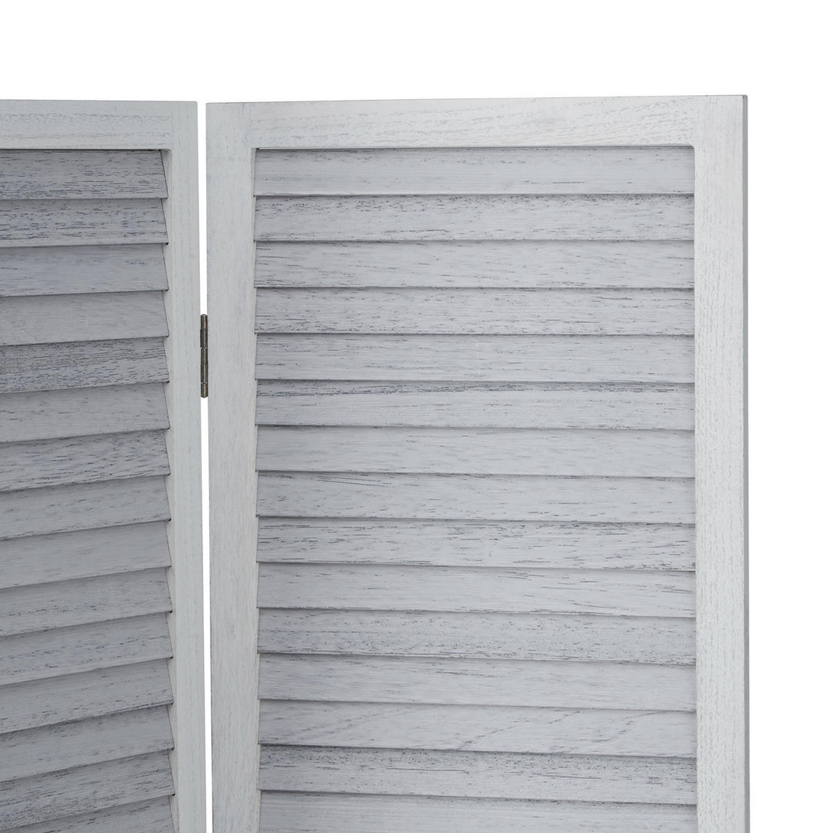 PARAVENT 3-tlg. 120/170 cm Weiß shabby washed - Weiß, Holz (120/170/2cm) - Homestyle4u