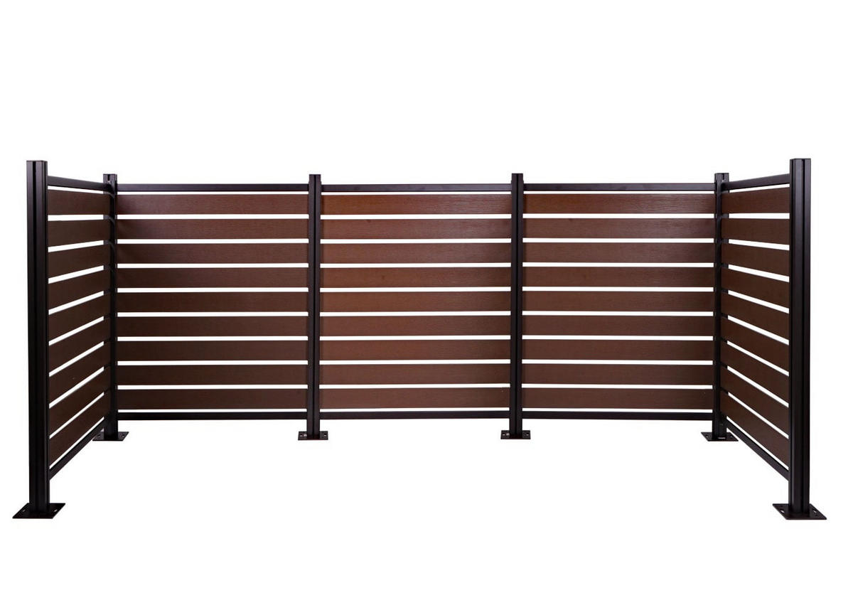 MÜLLTONNEN-ZAUN Alu 130x300x110cm Braun - Braun, Metall (300/130/110cm) - PROREGAL