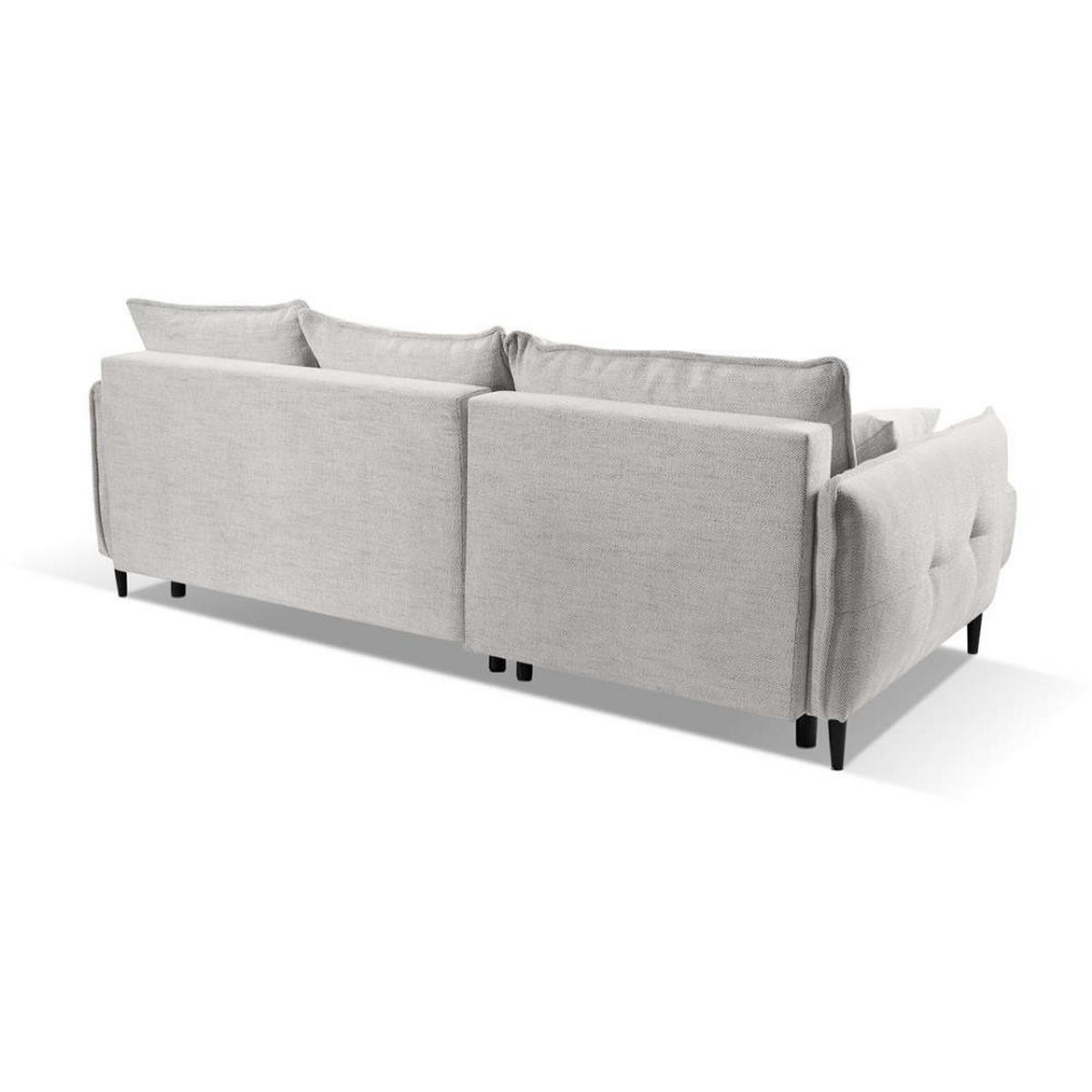 ECKSCHLAFSOFA Sycylia links beige - Beige/Schwarz, Textil (244/165cm) - Beautysofa