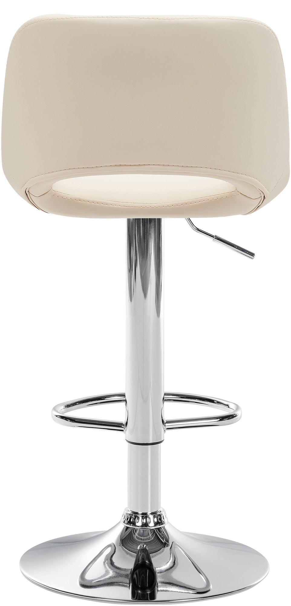 BARHOCKER JAKSON Creme Kunstleder Chrom - Creme, Leder/Metall (42/86/46cm) - DELUKE