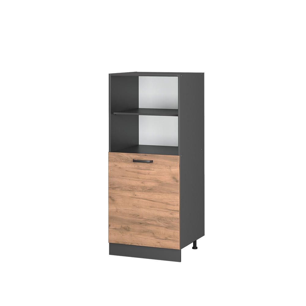 HERDUMBAUSCHRANK R-Line Goldkraft Eiche 60 cm - Anthrazit/Eiche Wotan, Holzwerkstoff (60/143/57cm) - Vicco