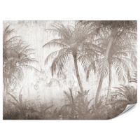 FOTOTAPETA Pre Spálňu Tropické Palmy Rustikálna Béžová 250 x 175 cm - hnedá/béžová, papier (250/175cm) - Muralo