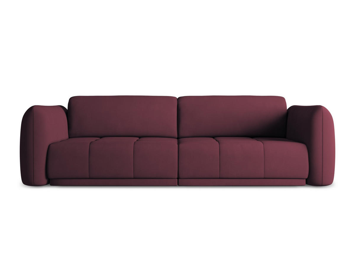 3-SITZER SOFA Chenille Stoff Rot - Rot/Weinrot, Kunststoff/Textil (210/74/105cm) - Makamii