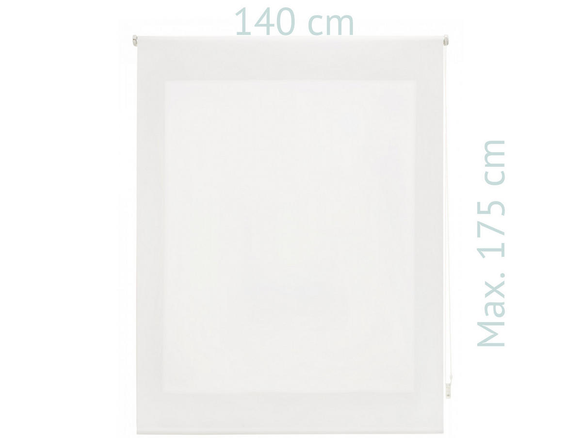 ROLLO Polyester Transluzent Grauweiß 140x175 - Hellgrau, Textil (140/175/1cm) - Purline