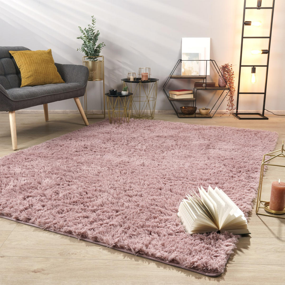 HOCHFLORTEPPICH Rosa 160 x 220 cm - Rosa, Kunststoff (160/220cm) - TT Home