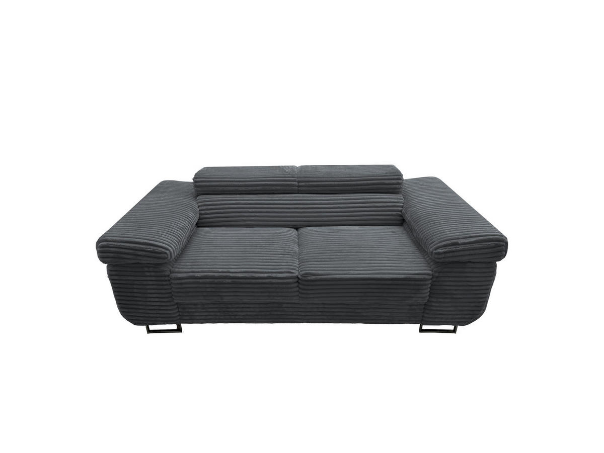 GUSTAW Sitzgarnitur 3+2+1, Schlafsofa 3-Sitzer, Cordbezug Anthrazit - Anthrazit, Textil (225/92/101cm) - KS Home Concept