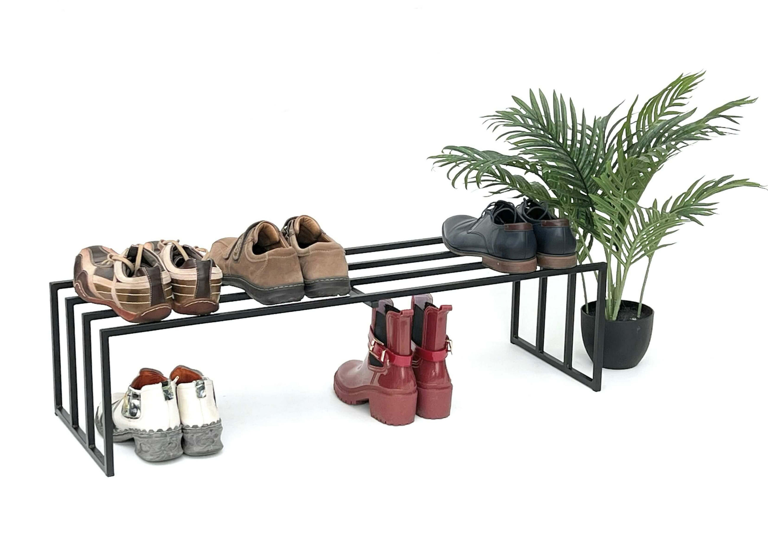 SCHUHREGAL Metall Schwarz 1 Ebene - Schwarz, Metall (92.5/24.5/30cm) - DanDiBo