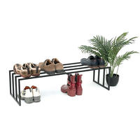 SCHUHREGAL Metall Schwarz 1 Ebene - Schwarz, Metall (92.5/24.5/30cm) - DanDiBo