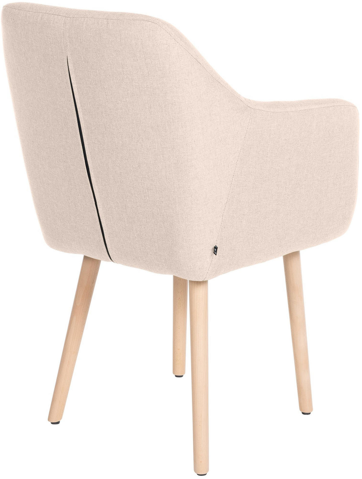 ARMLEHNENSTUHL Stoff beige - Eukalyptusholzfarben/Beige, Holz/Textil (61/88/57.5cm) - CLP