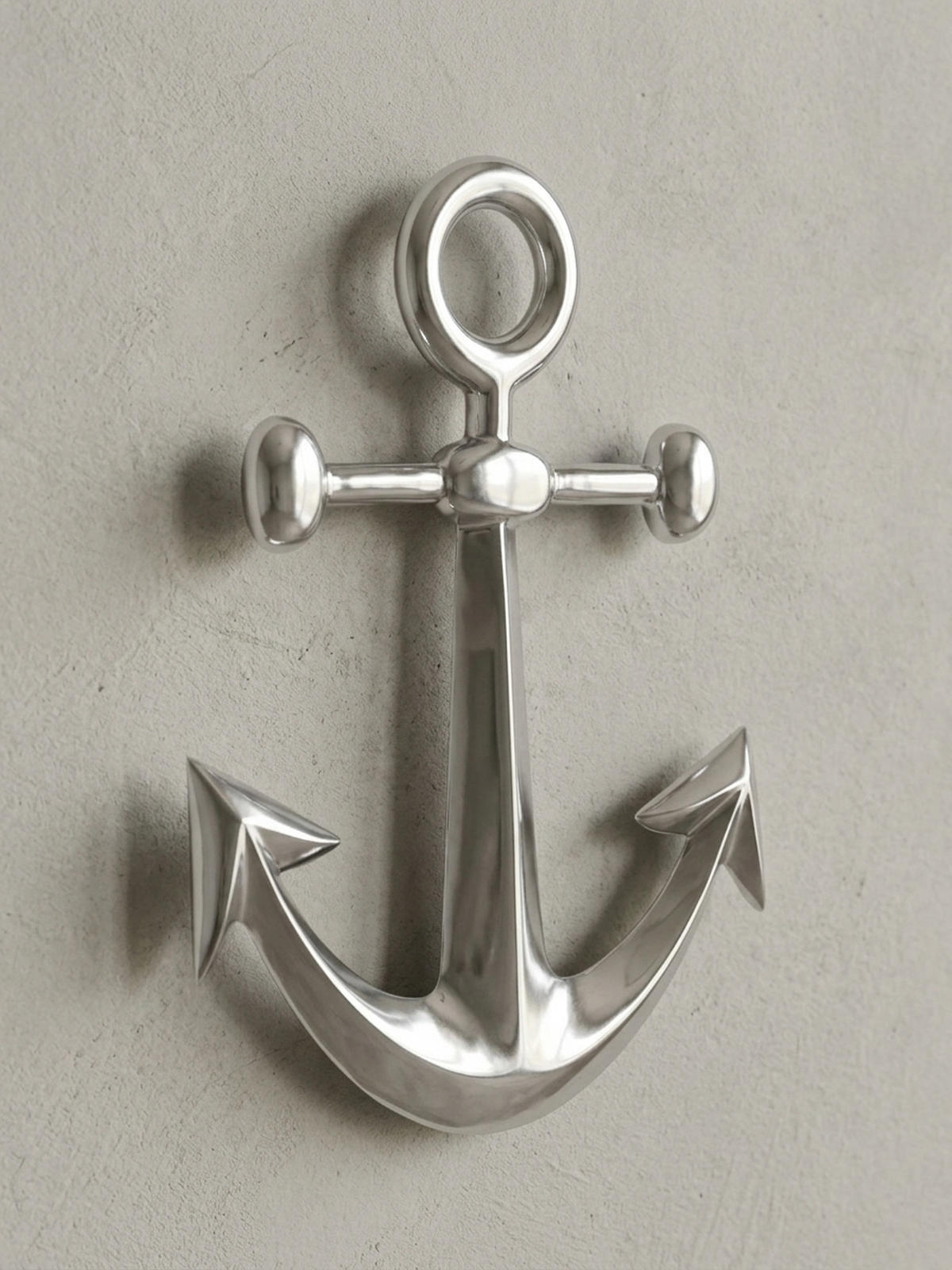 WANDDEKO Anker Aluminium silberfarben poliert 62,5 cm handgefertigt - Silberfarben, Metall (40/63/4cm) - KADIMA DESIGN