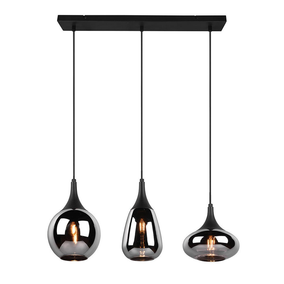 HÄNGELEUCHTE Metall Chrom Silber - Silberfarben, Glas (68/34/150cm)