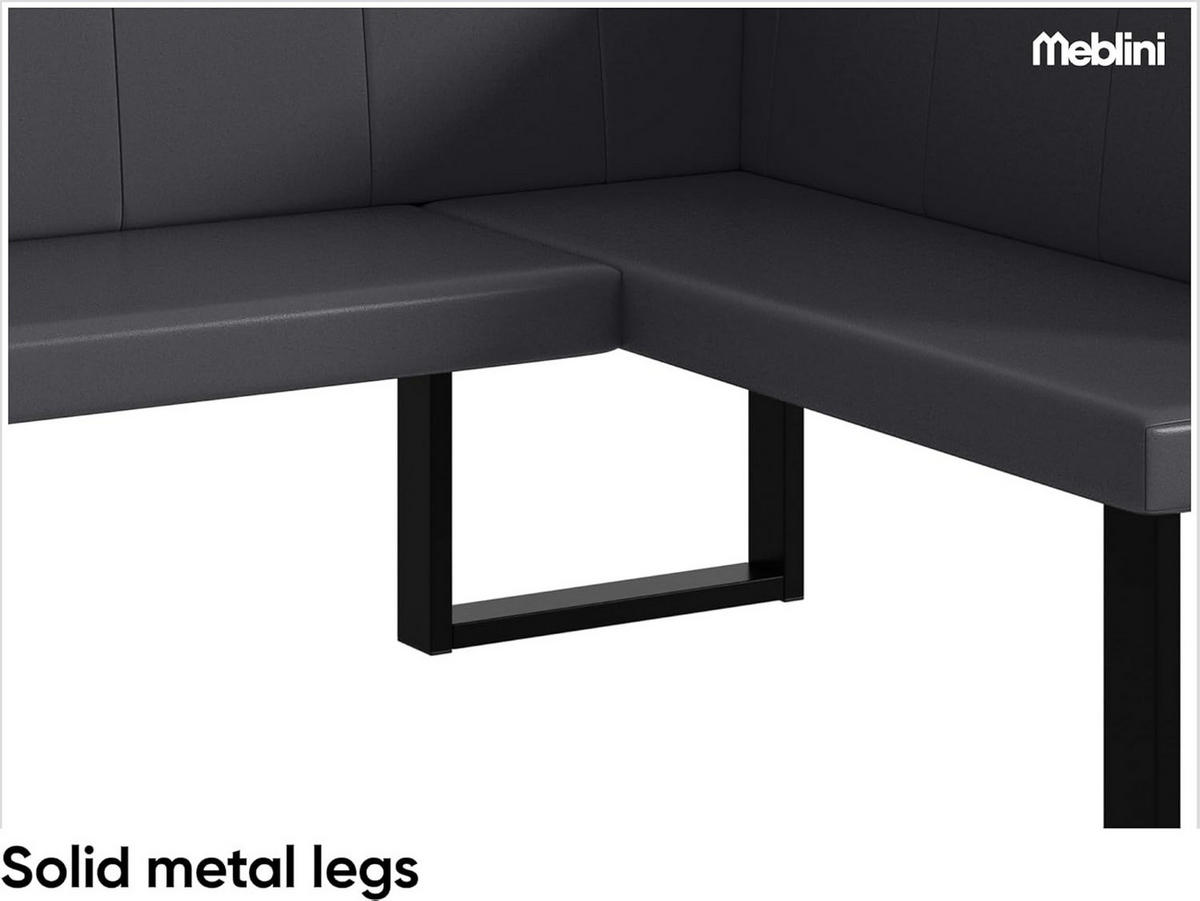 ECKBANK PETER_U - Grau, Leder (128/168cm) - Meblini