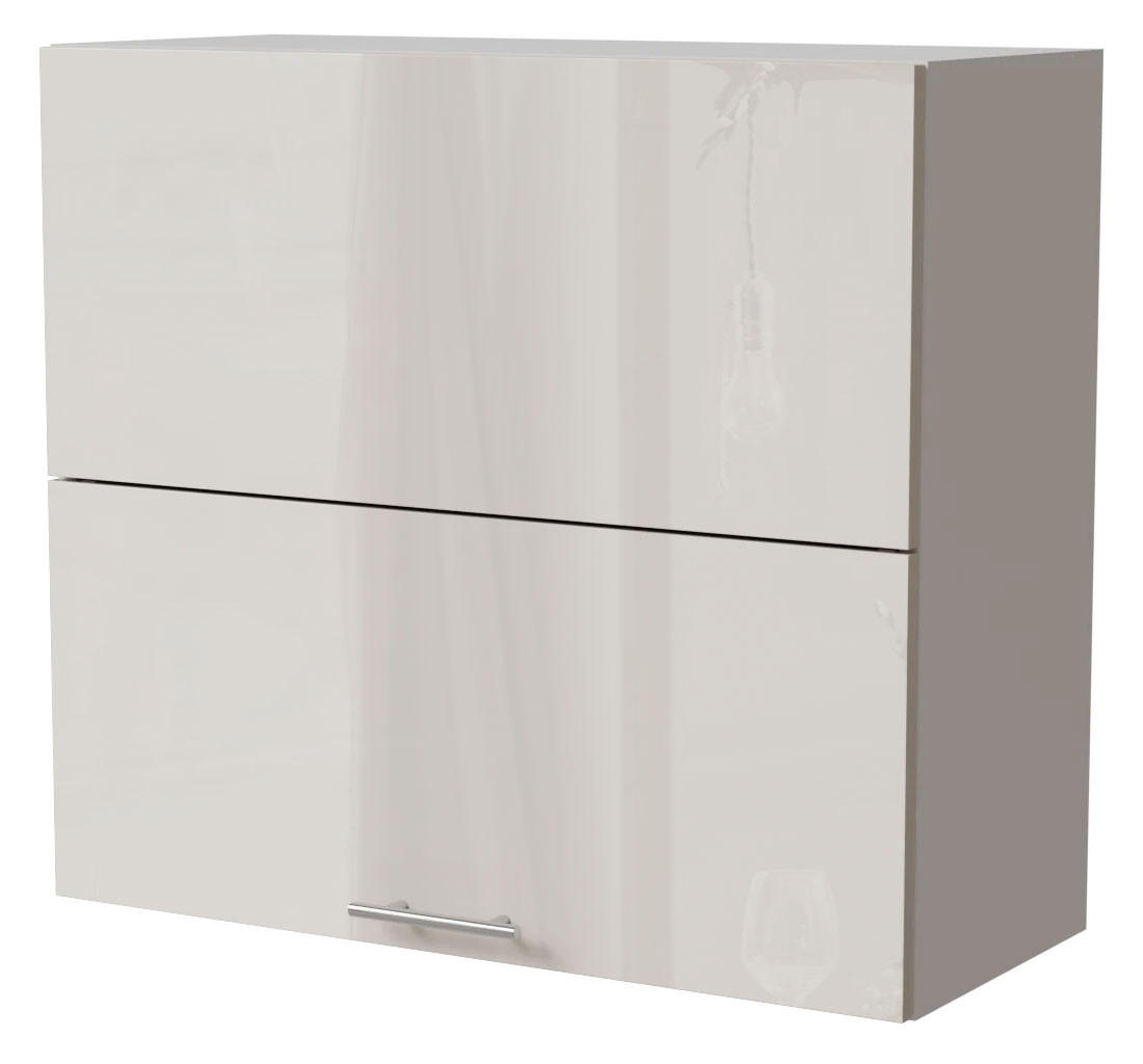 KLAPPHÄNGESCHRANK Brerra W8B/80-AV Weiß / RAL 9001 creme Hochglanz 80 / 32,5 / 72cm - Creme/Weiß, Holz/Holzwerkstoff (80/72/32.5cm) - Feldmann-Wohnen
