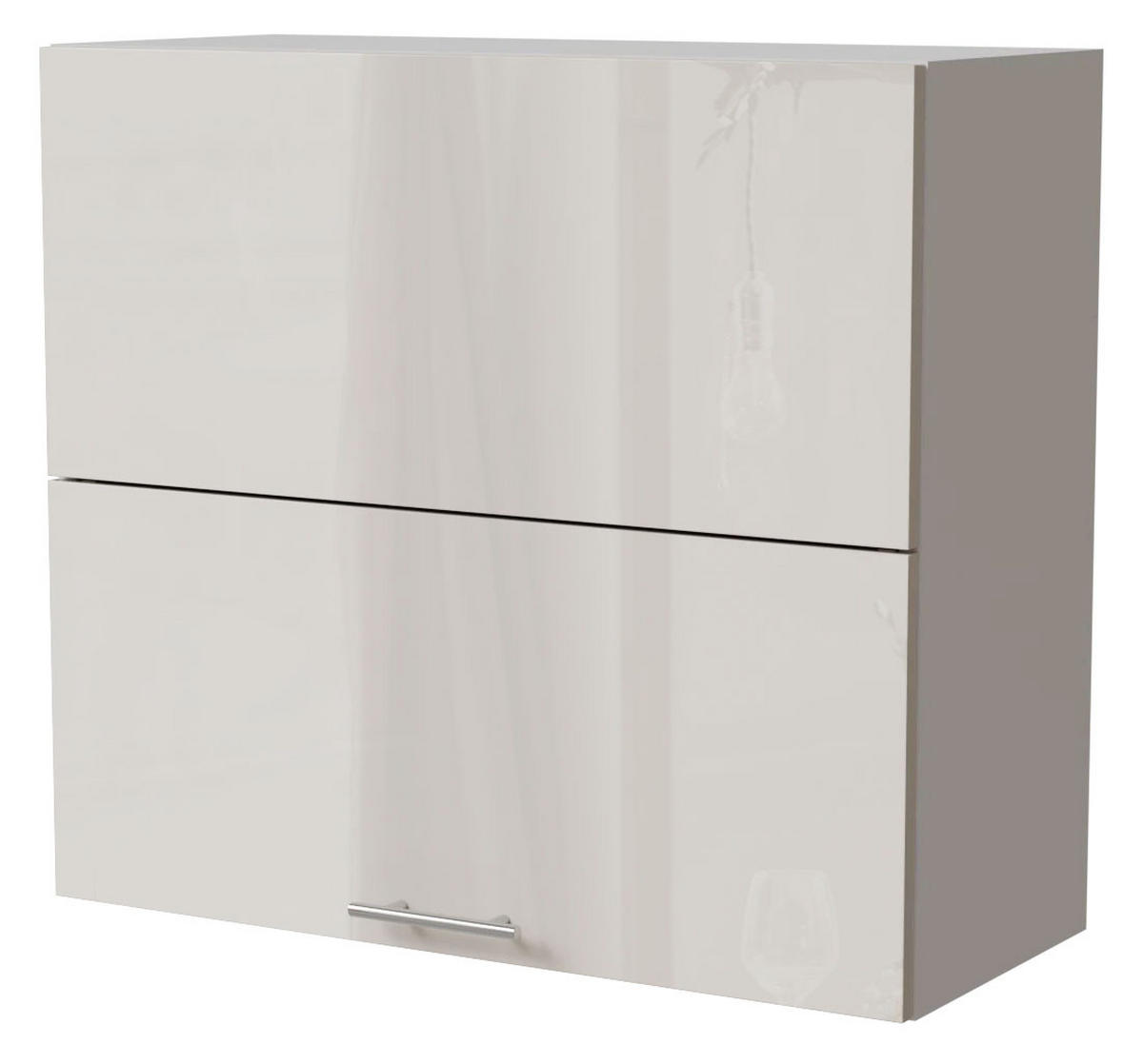 KLAPPHÄNGESCHRANK Brerra W8B/80-AV Weiß / RAL 9001 creme Hochglanz 80 / 32,5 / 72cm - Creme/Weiß, Holz/Holzwerkstoff (80/72/32.5cm) - Feldmann-Wohnen