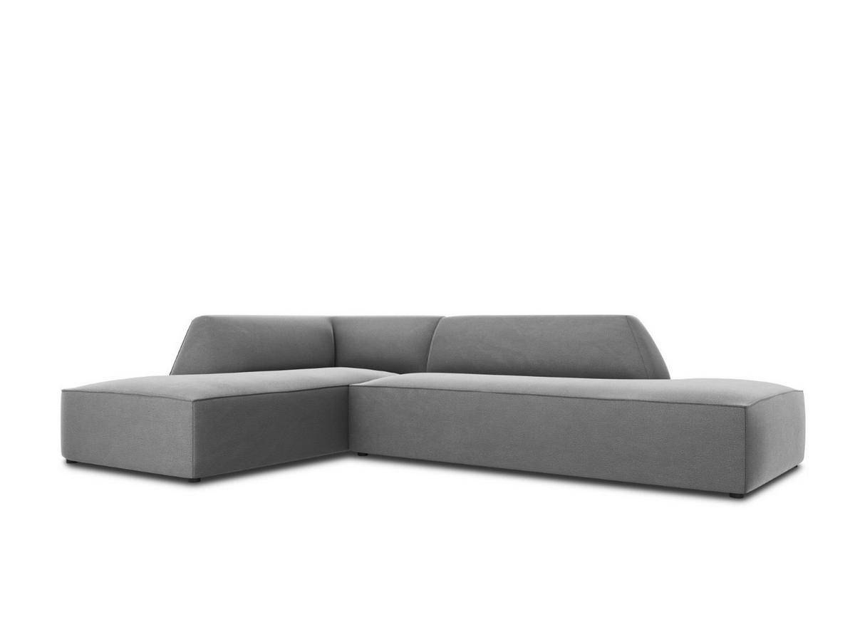 ECKSOFA links Ruby aus Samt grau 4 Sitzplätze - Grau, Textil (180/273cm) - Micadoni