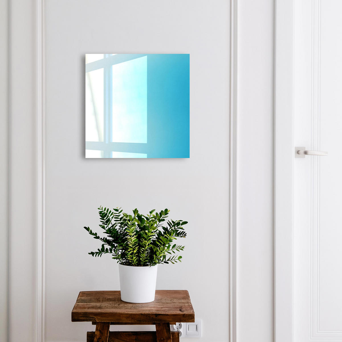 SCHLÜSSELBOX Schwarz 30x30 cm- Türöffnung nach rechts - Blauer Farbverlauf - Blau, Metall (30/30/5cm) - TULUP