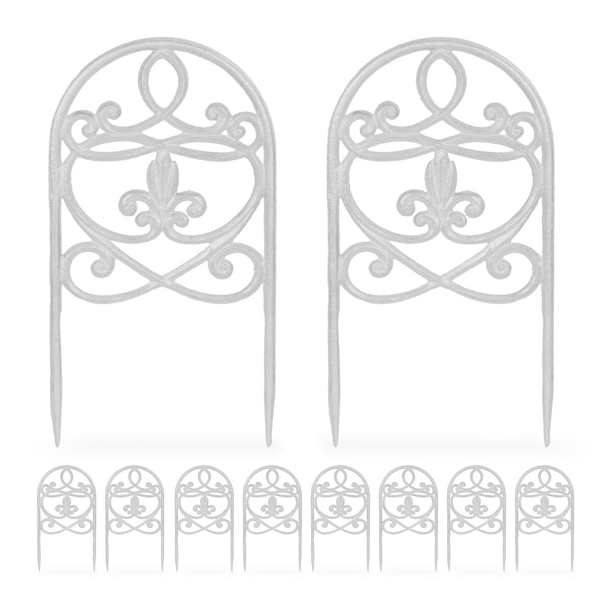 10XBEETZAUN - Weiß, Metall (17.5/32.5/1cm) - Relaxdays