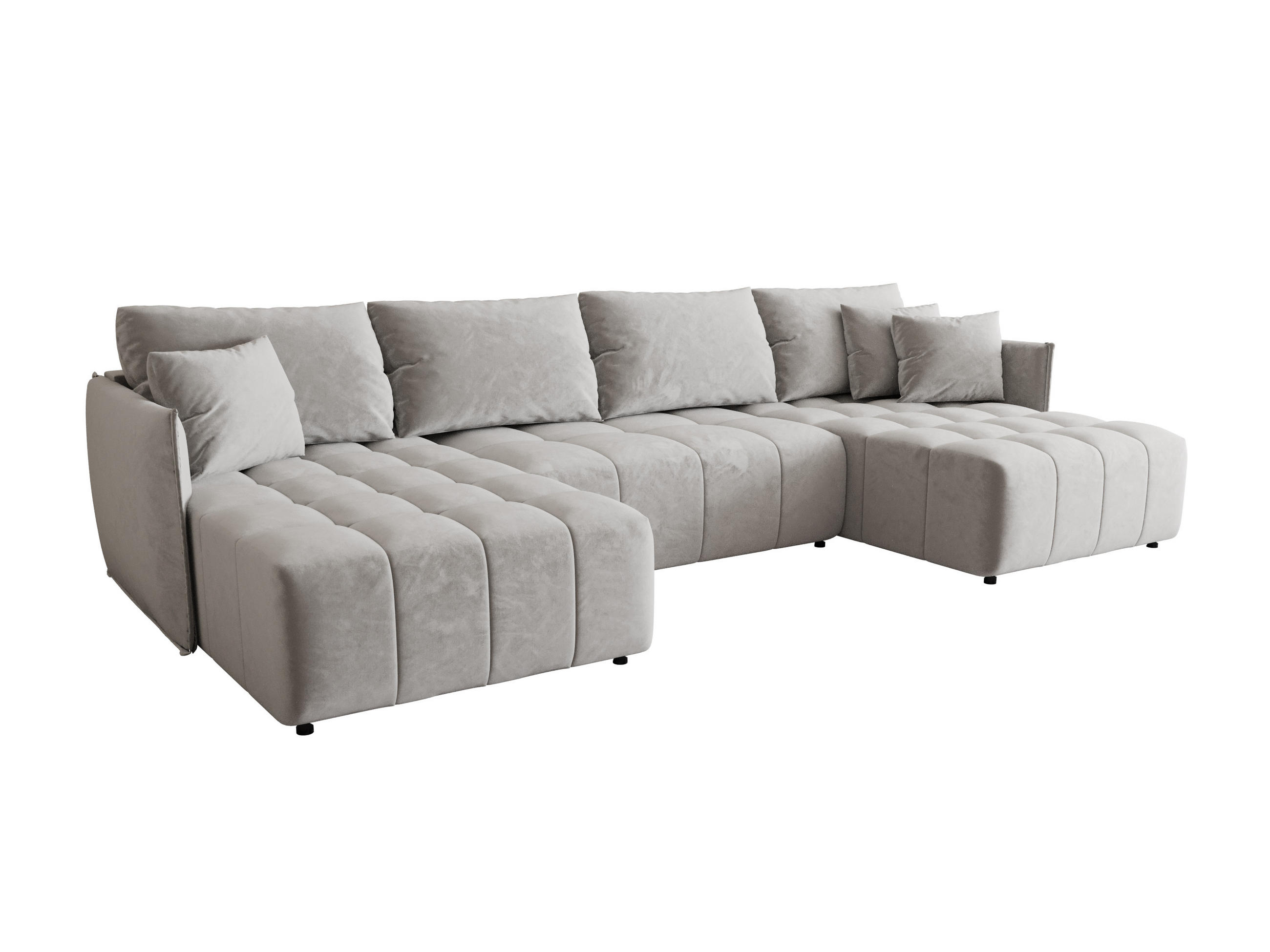 ECKSOFA mit Schlaffunktion ONIL U Monolith 84 - Hellgrau, Textil (349/185cm) - Bedante