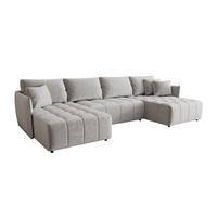 ECKSOFA mit Schlaffunktion ONIL U Monolith 84 - Hellgrau, Textil (349/185cm) - Bedante