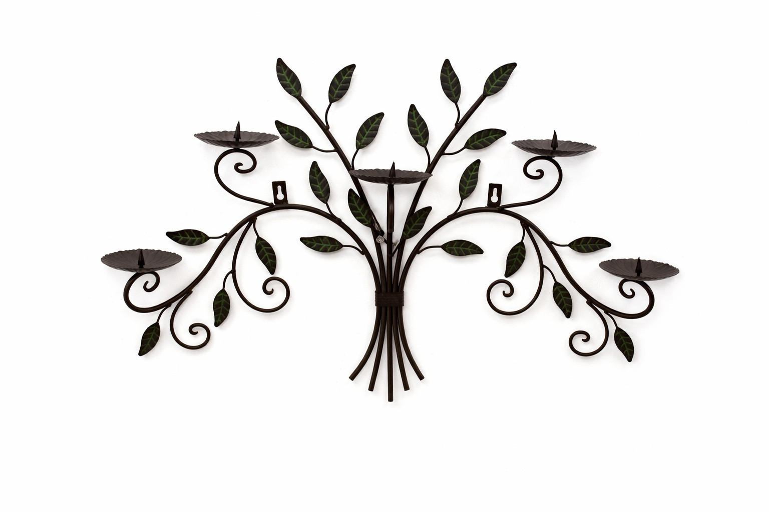 WANDKERZENHALTER Metall Dunkelbraun antik 70/10/43 cm - Braun, Metall (70/43/10cm) - DanDiBo