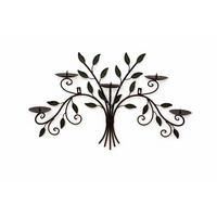 WANDKERZENHALTER Metall Dunkelbraun antik 70/10/43 cm - Braun, Metall (70/43/10cm) - DanDiBo