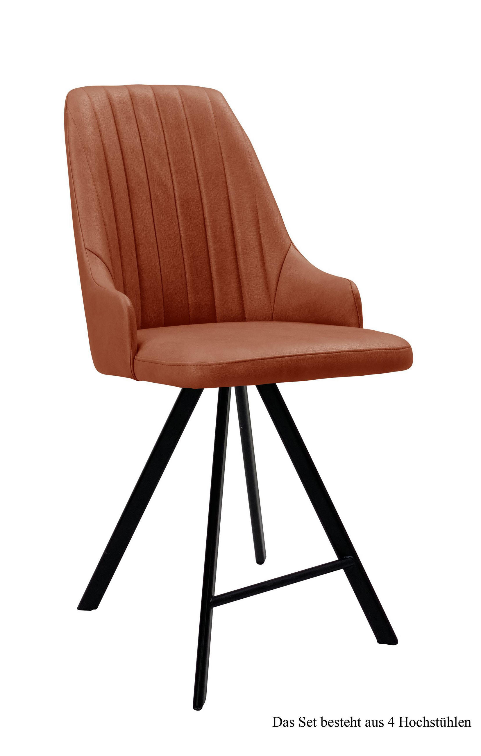 58aufmkessel Thekenstuhl Cognac, Schwarz 60x108x52 cm