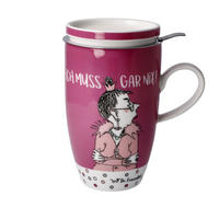 TEETASSE Barbara Freundlieb - Ich muss gar nix, Fine Bone China, Bunt, 450 ml - Multicolor, Keramik (0.45L) - Goebel