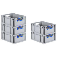 EUROBOX 5x Nextgen Color 17x30x40cm 16 Liter Griffe Blau Offen - Blau, Kunststoff (30/17/40cm) - PROREGAL