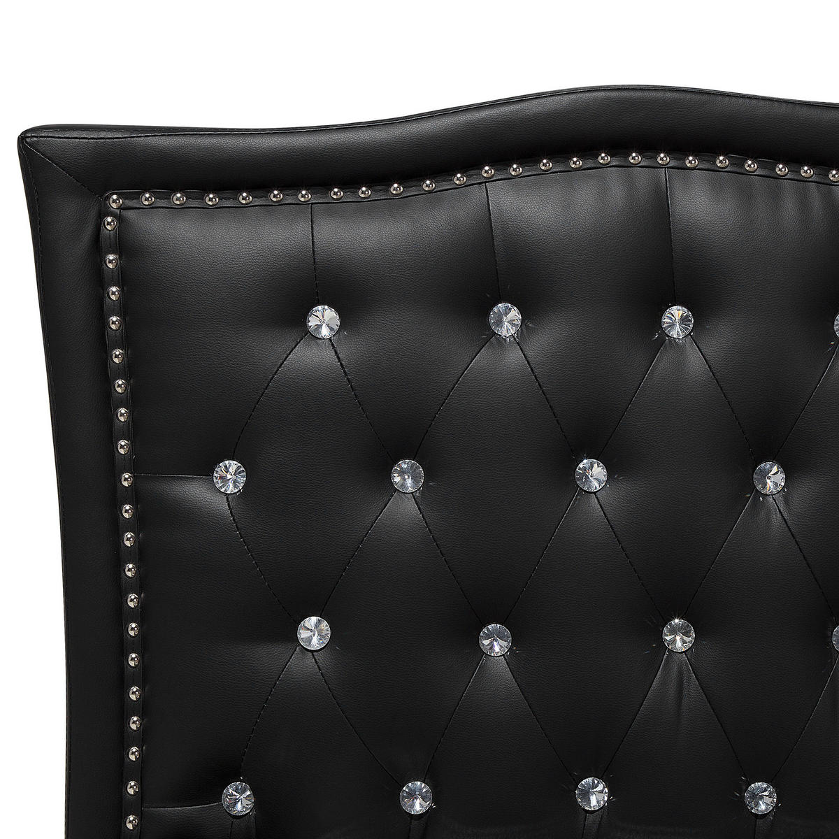 BETT 160/200cm Schwarz Metz - Schwarz, Kunststoff/Textil (160/200cm) - Beliani